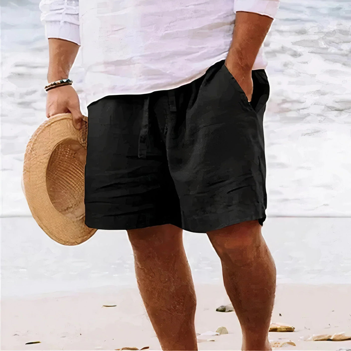 Andningsbara linneshorts - zach