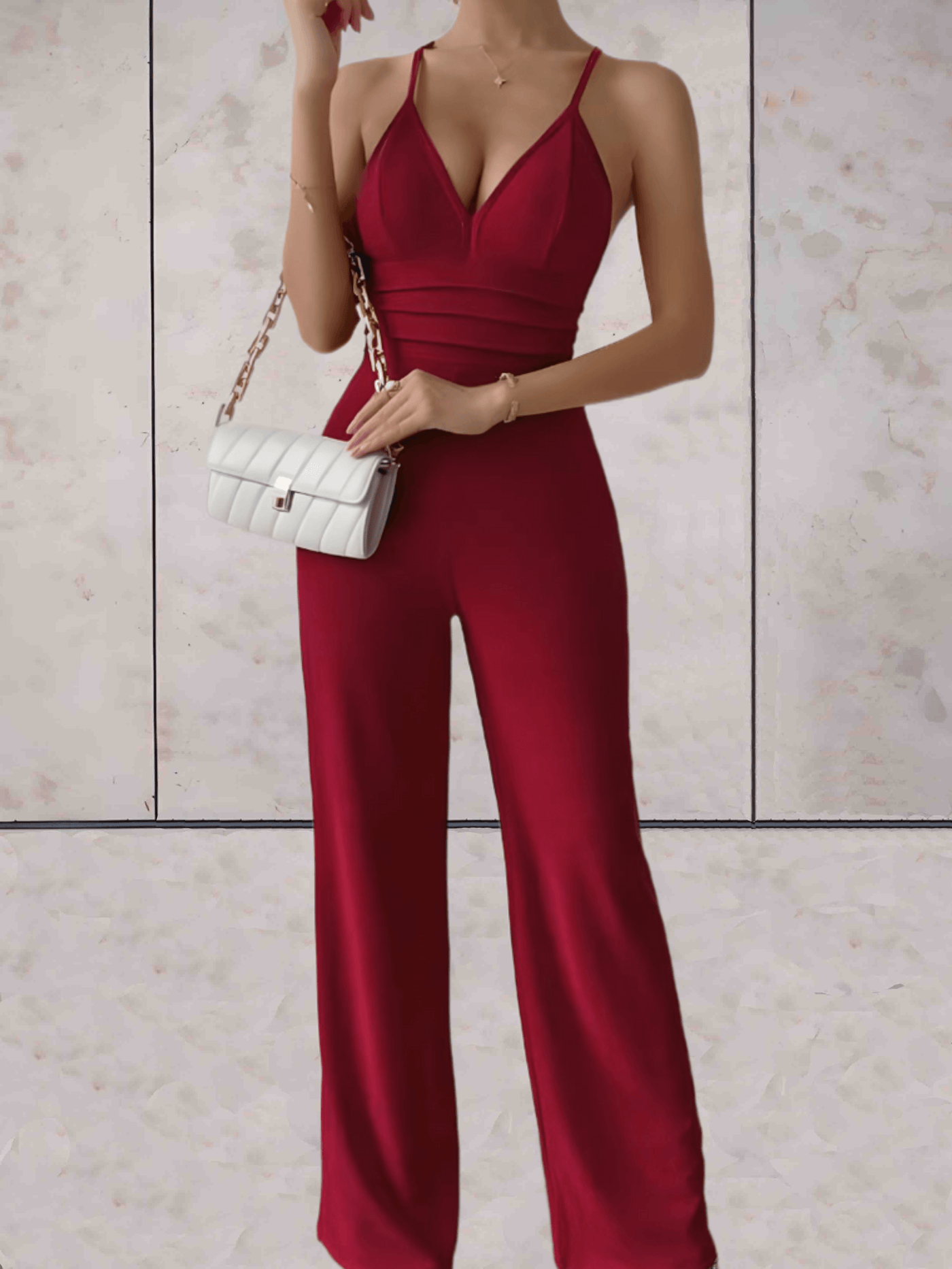 Marina - Damens Jumpsuit med Smala Axelband