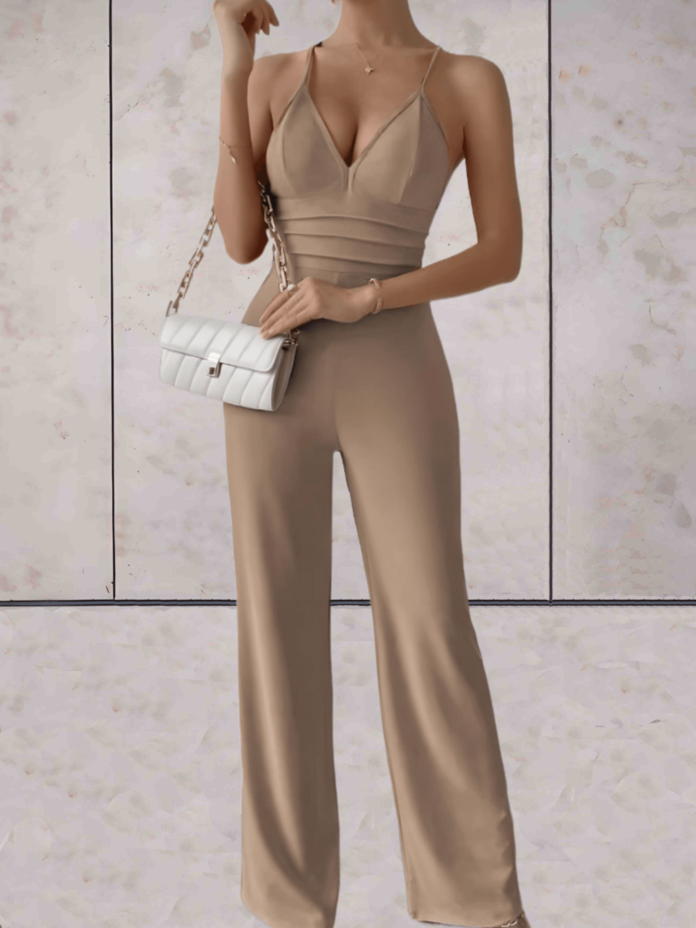 Marina - Damens Jumpsuit med Smala Axelband