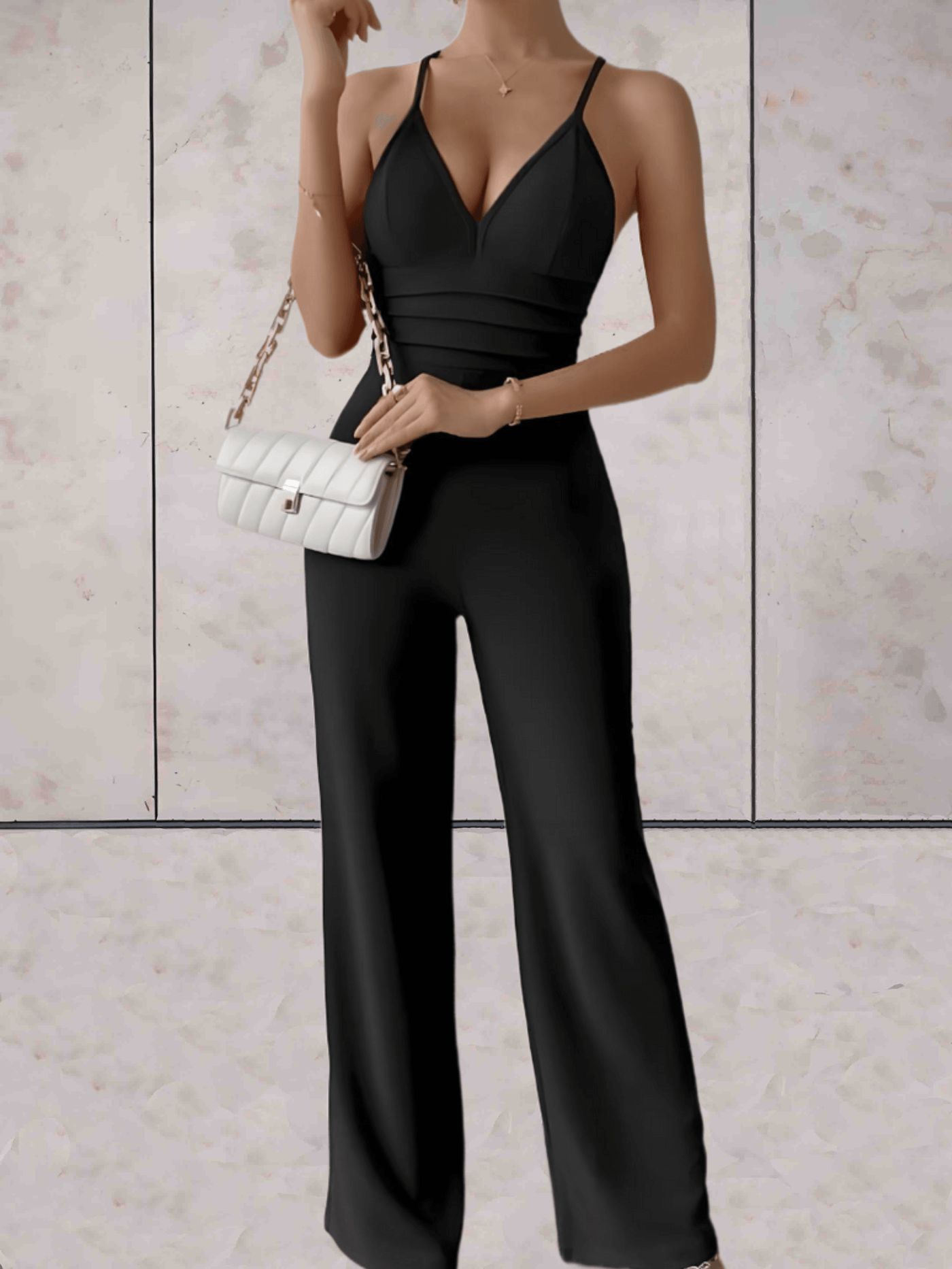 Marina - Damens Jumpsuit med Smala Axelband