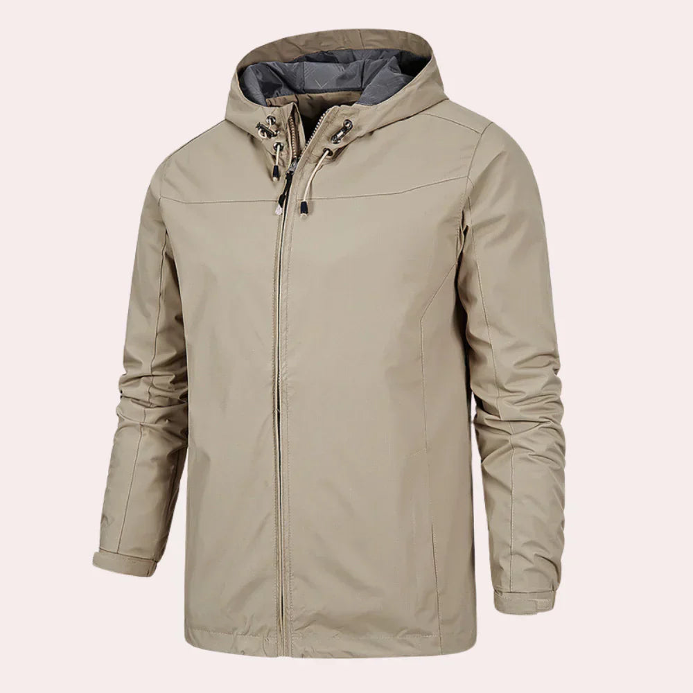 Herren-vindjacka med huva