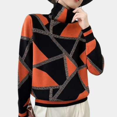 Agnese - elegant turtleneck-tröja för kvinnor