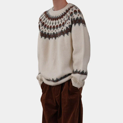 Varm stickad tröja för män