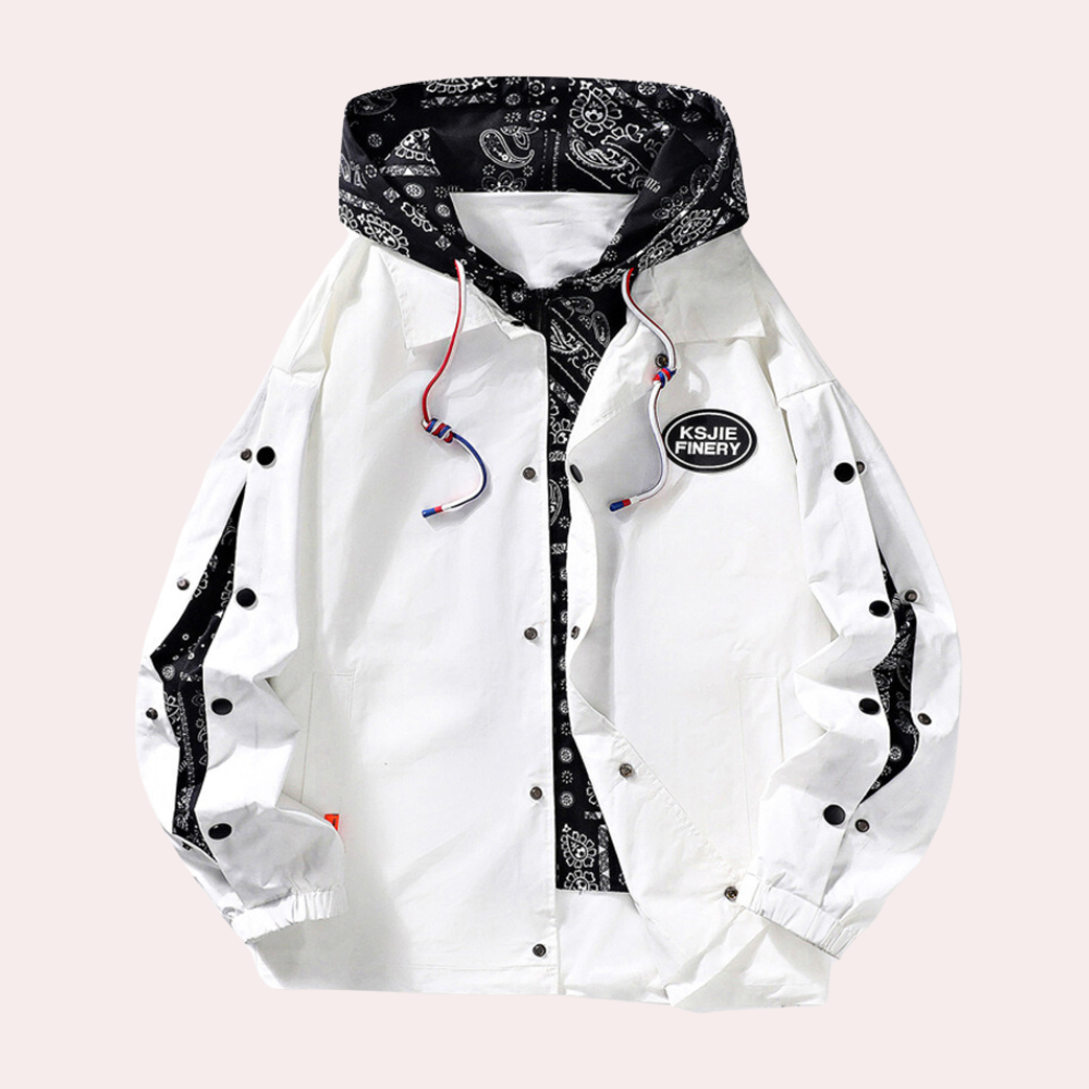 Vallois – herrjacka med huva och tryckt foder