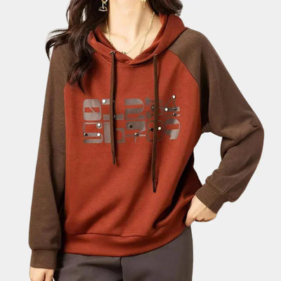 Margaretta -mysig tvåfärgad hoodie för kvinnor