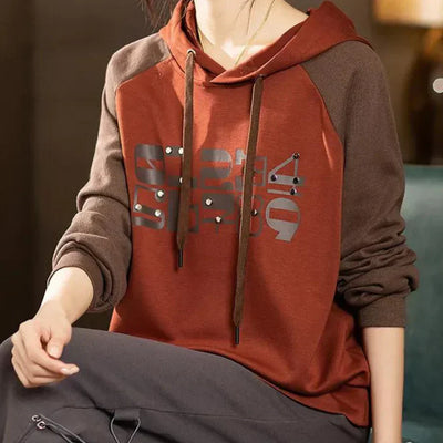 Margaretta -mysig tvåfärgad hoodie för kvinnor