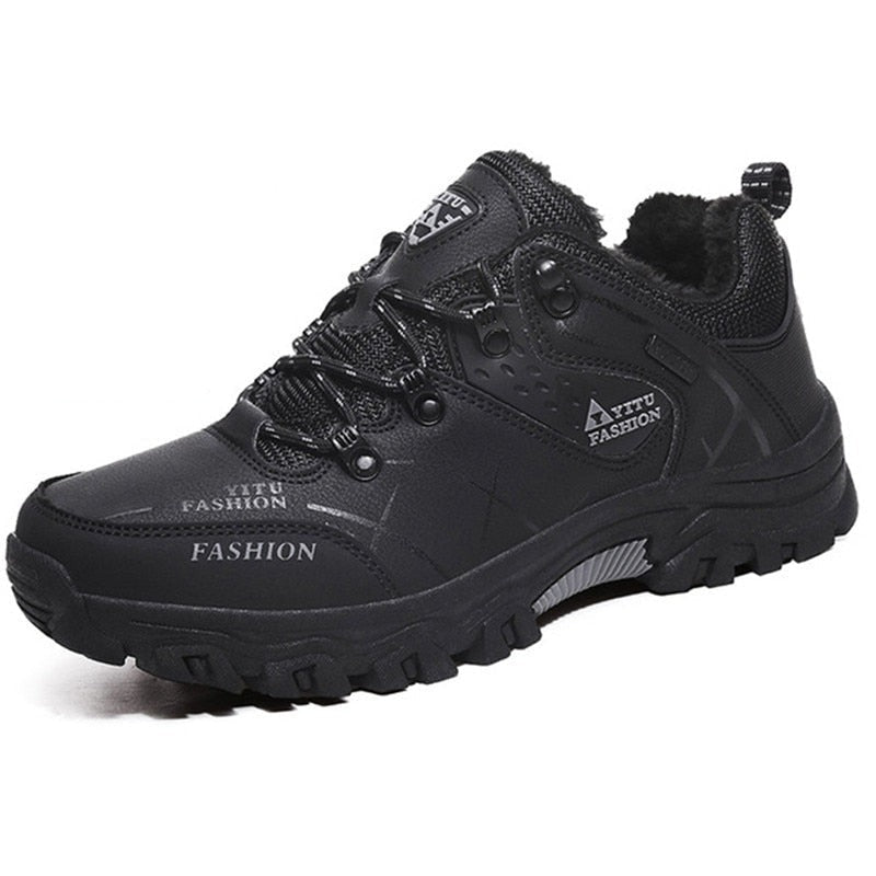 Vinterkängor för herrar, vattentäta sneakers i läder