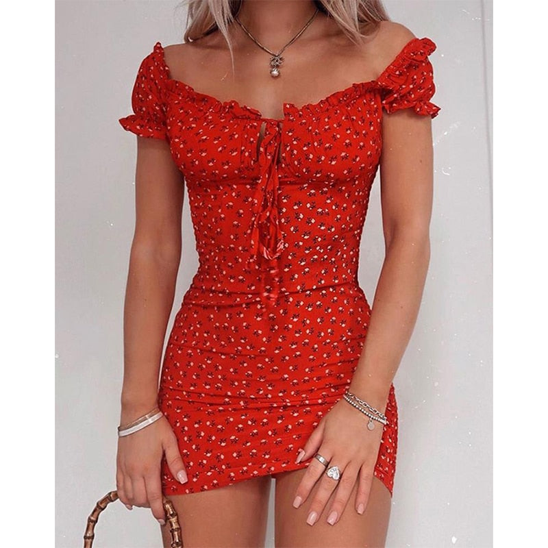 Asia - Off Shoulder Sommarklänning för Kvinnor