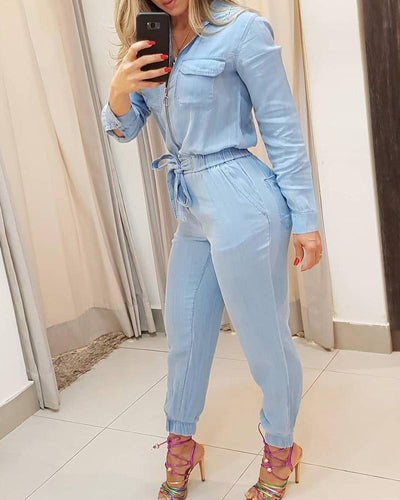 Traci - Jumpsuit för Kvinnor med Knappar