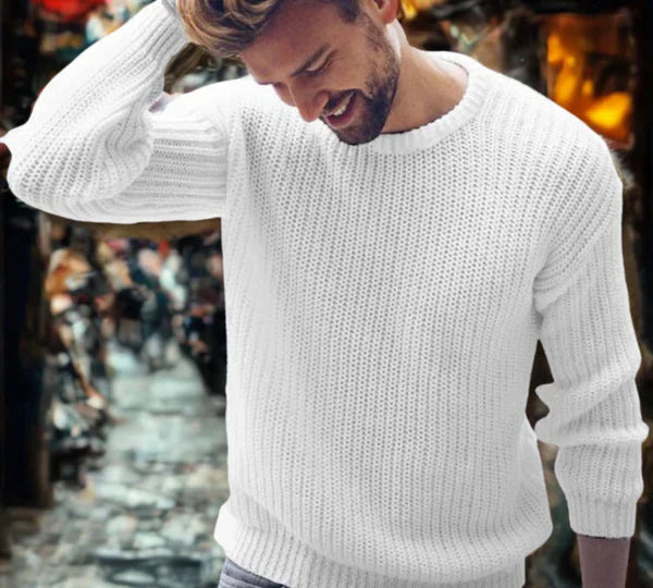 Noah – tröja i bomullsblandning med rund halsringning och ribbade ärmslut