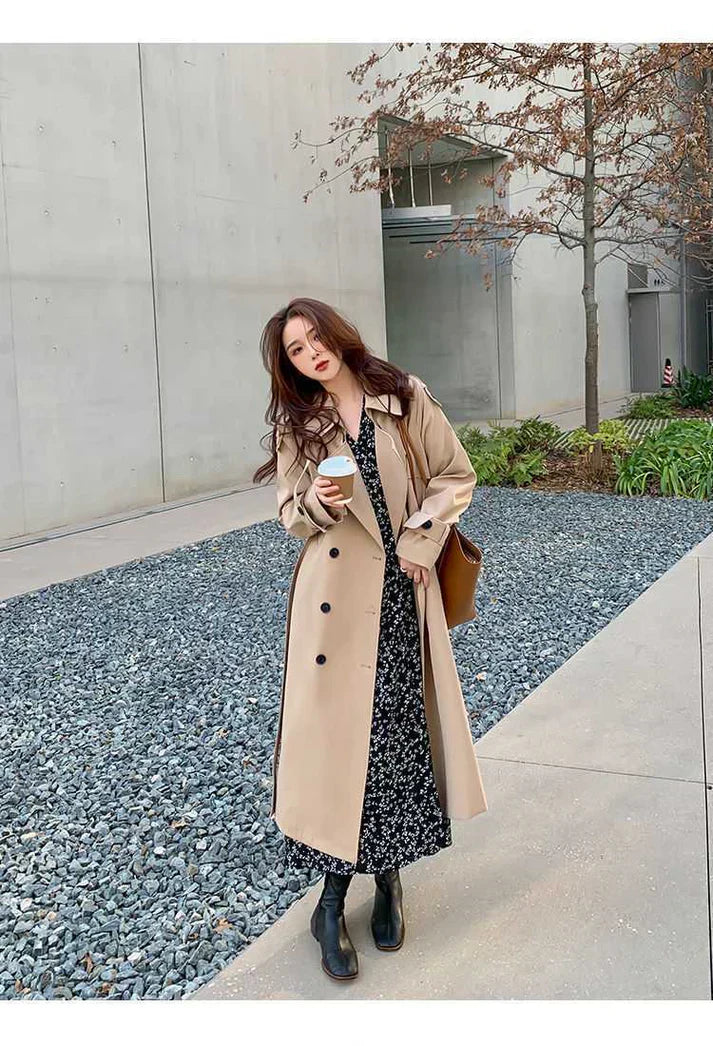 Lång dubbelknäppt trenchcoat - Kornelia