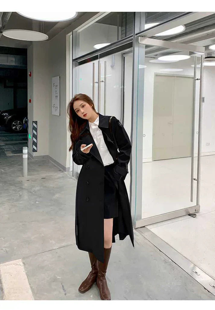 Lång dubbelknäppt trenchcoat - Kornelia