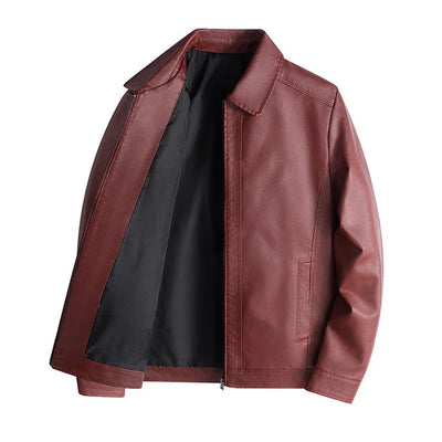 Maxim – smal passformad jacka i konstläder med ståkrage och dragkedja