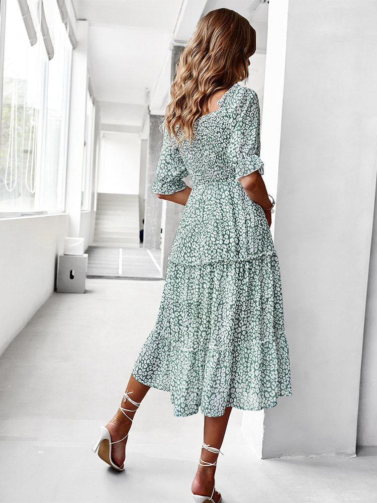 Mollie - Kvinna off Shoulder Volang Sommarklänning