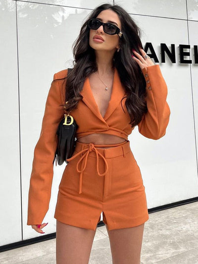 Delanie - Kvinnor Set med Kort Blazer
