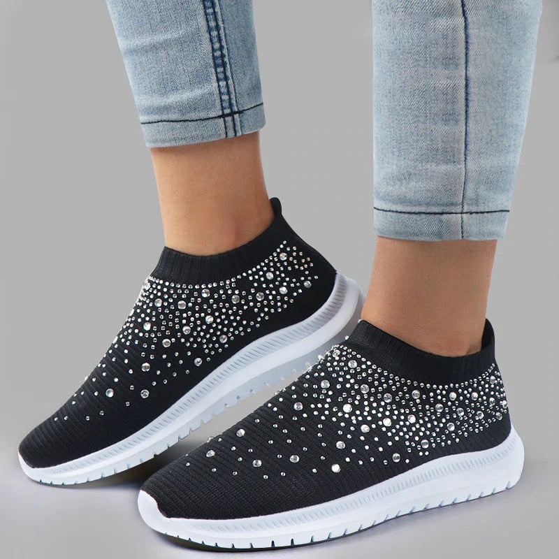Rosalia - Slip-On Sko med Strassdekoration