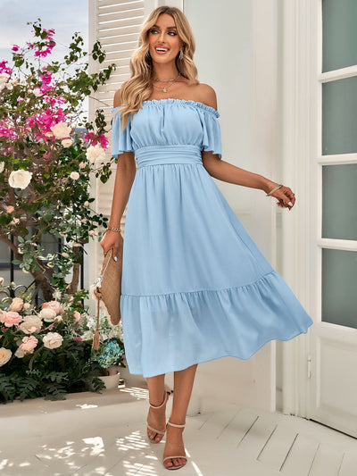 Elles - Kvinnor Off-Shoulder Klänning