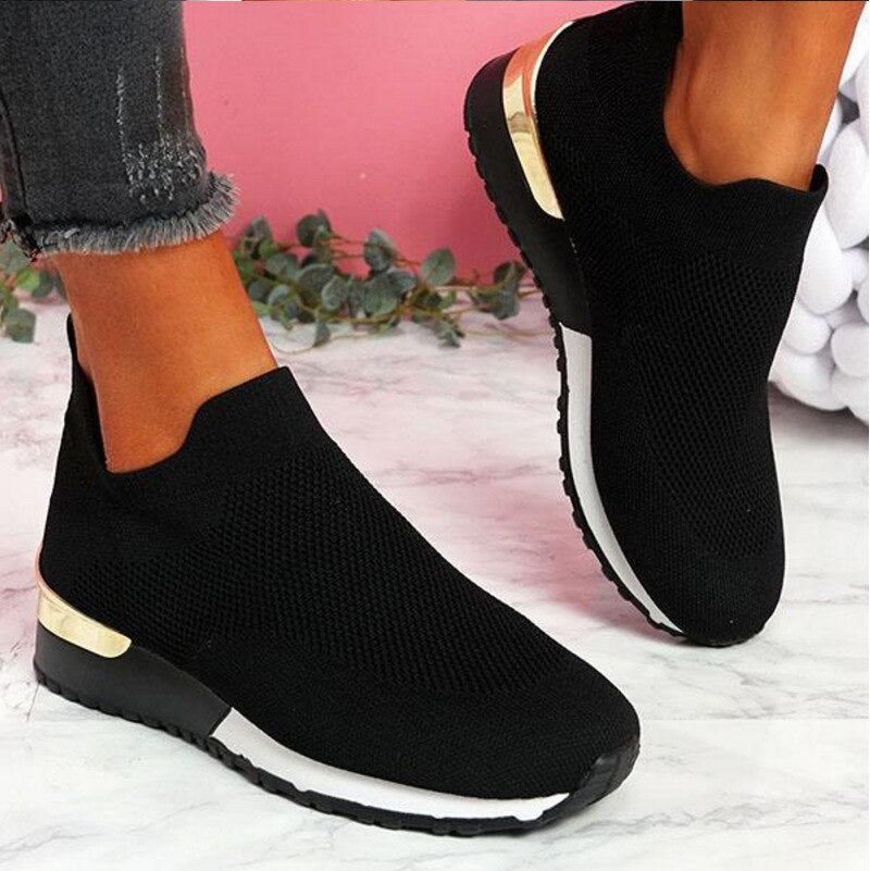 Norna - Bekväma Stickade Slip-On Sko