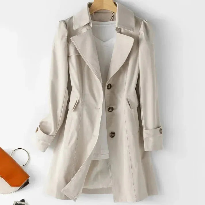 Elegante trenchcoat-jacka med snyggt snitt för värdar och vinter