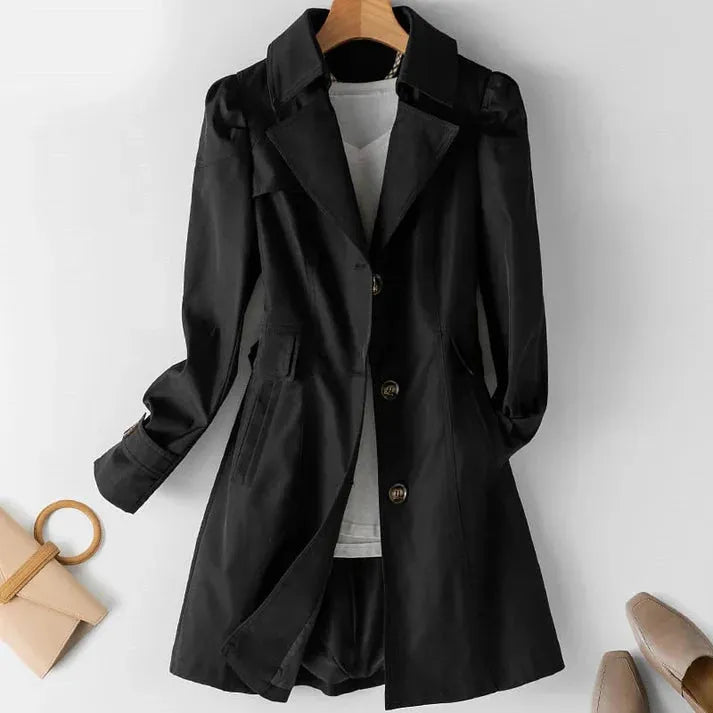 Elegante trenchcoat-jacka med snyggt snitt för värdar och vinter