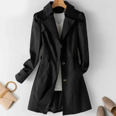 Elegante trenchcoat-jacka med snyggt snitt för värdar och vinter