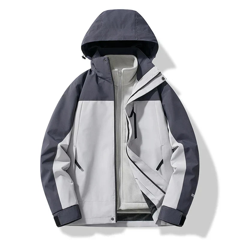 Herrskidjacka med huva för utomhusbruk – väderbeständig och funktionell