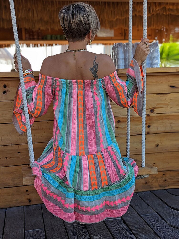 Barbara - Kvinna Boho Sommarklänning
