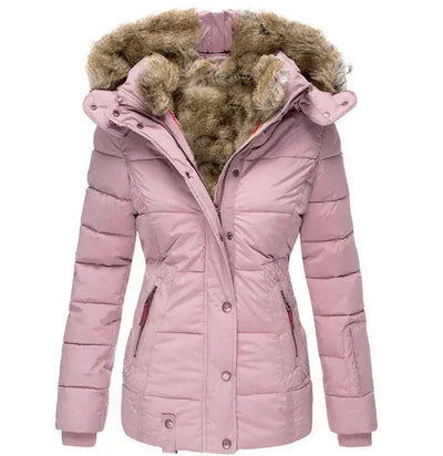 Vita parkas för kvinnor