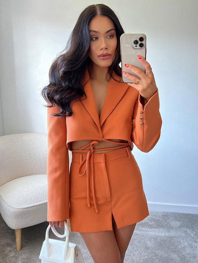 Delanie - Kvinnor Set med Kort Blazer