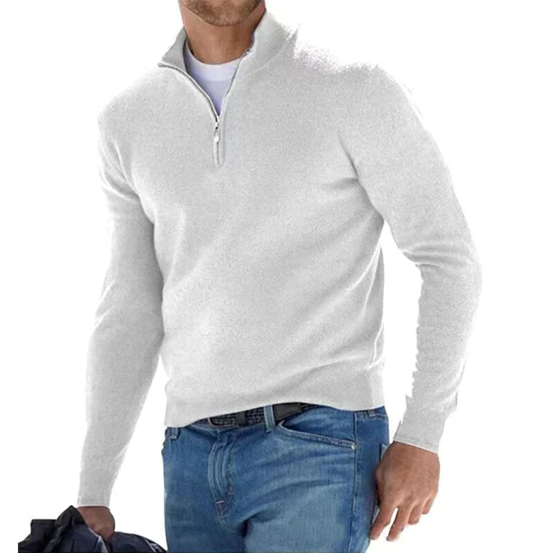 Tom Polo - snygg tröja med dragkedja för män (italiensk design)