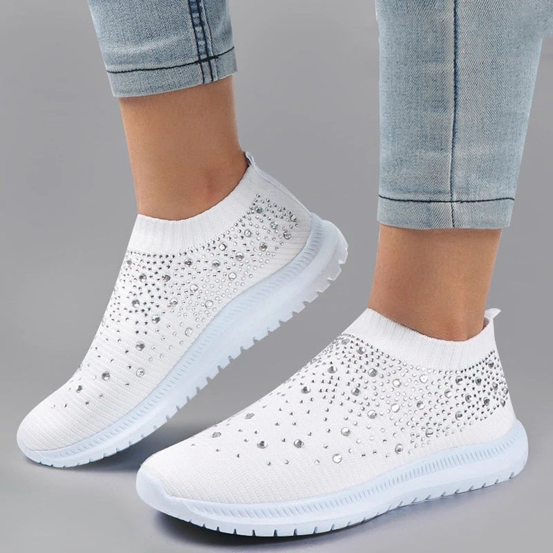Rosalia - Slip-On Sko med Strassdekoration
