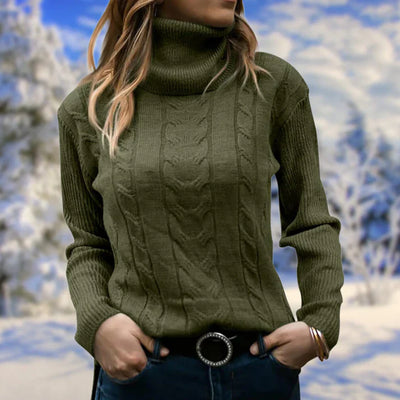 Jumper med lång krage och långa ärmar för kvinnor