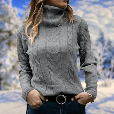Jumper med lång krage och långa ärmar för kvinnor