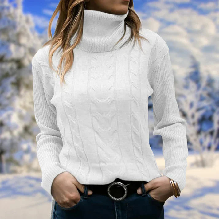 Jumper med lång krage och långa ärmar för kvinnor