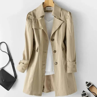 Elegante trenchcoat-jacka med snyggt snitt för värdar och vinter