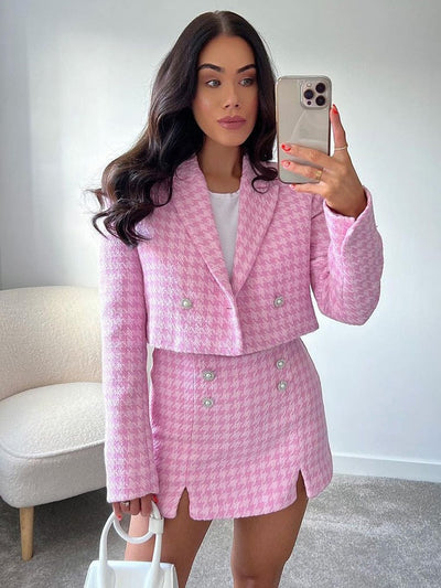 Asiah - Elegant Kvinnor Blazer & Kjol Set
