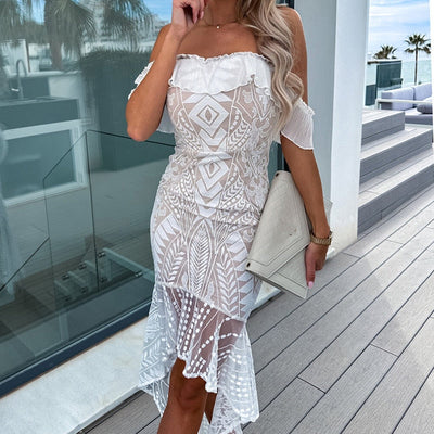 Zara - Off Shoulder Sommarklänning för Kvinnor