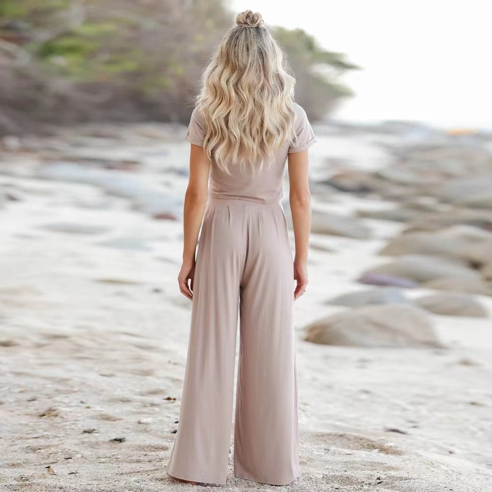 Madeline - Crop Topp & Byxor Kvinnor Set