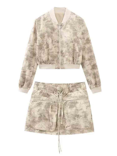 Judyth - Trendig Set med Bomberjacka och Shorts