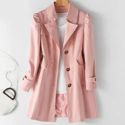 Elegante trenchcoat-jacka med snyggt snitt för värdar och vinter