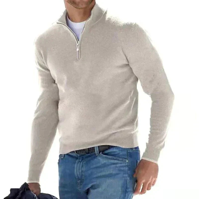 Tom Polo - snygg tröja med dragkedja för män (italiensk design)