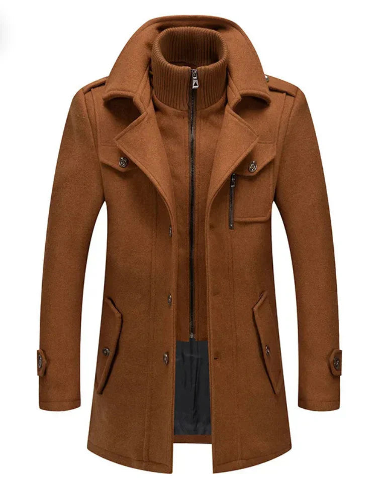 Valmore - herrrock-ullpyjamas med innerkrage