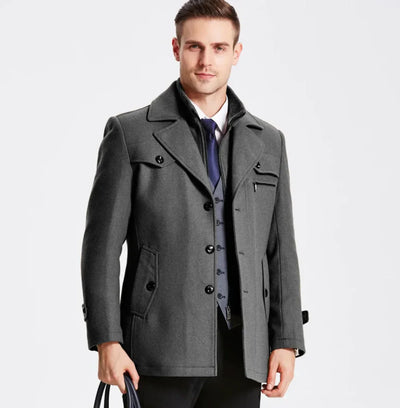 Valmore - herrrock-ullpyjamas med innerkrage