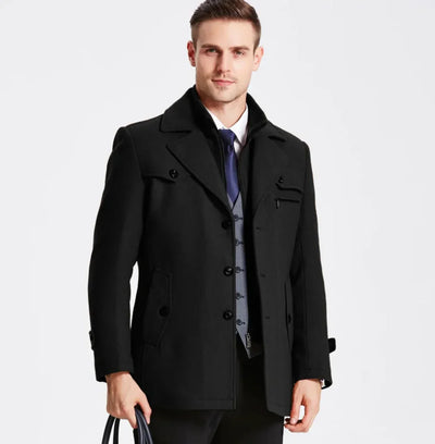 Valmore - herrrock-ullpyjamas med innerkrage