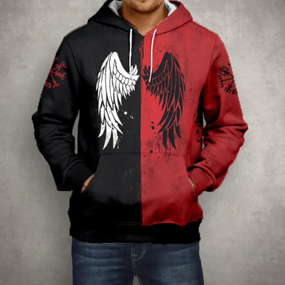 Ludek – luvtröja med dragkedja för herrar med vingar