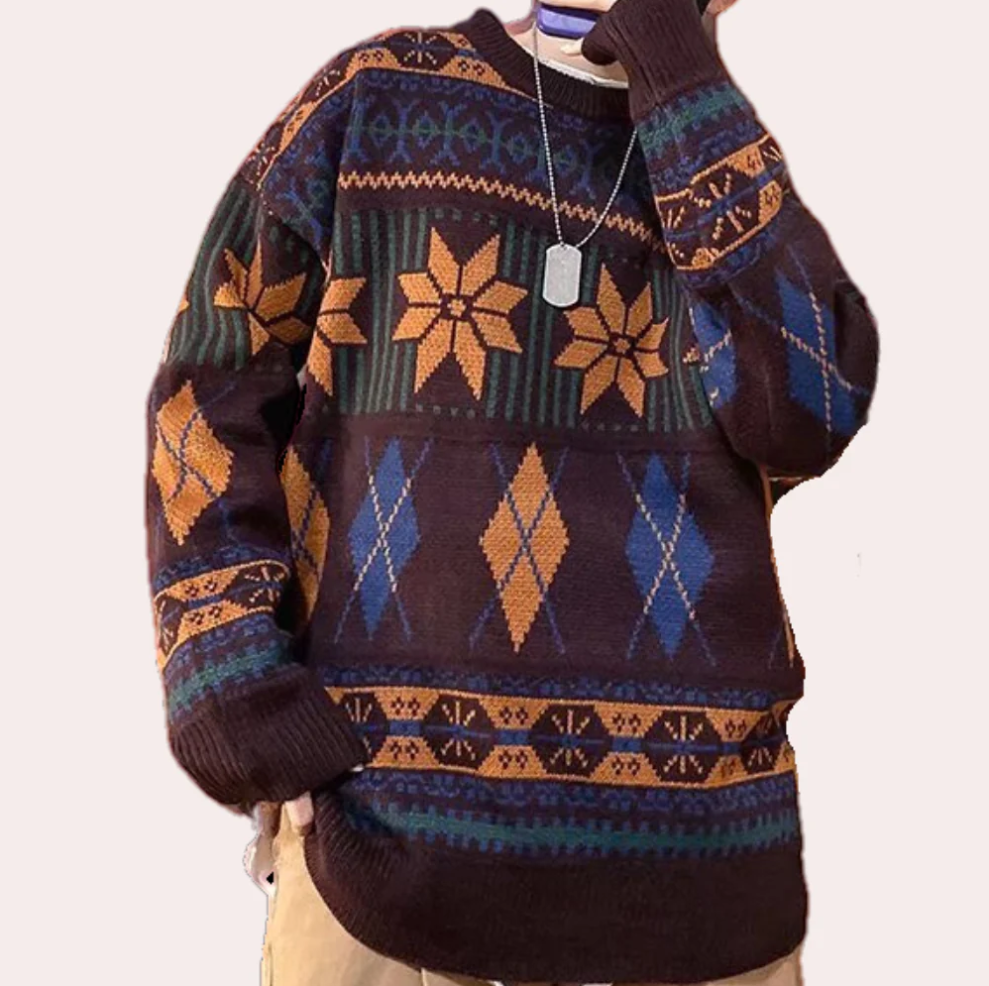 Nicusor – moderiktig oversized stickad herrtröja