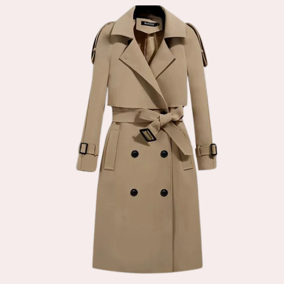 Ivana – elegant lång trenchcoat för kvinnor