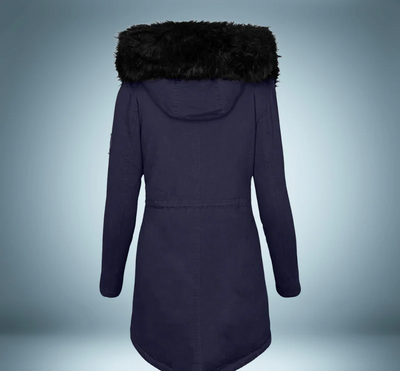 Elegant parkas med pälskrage