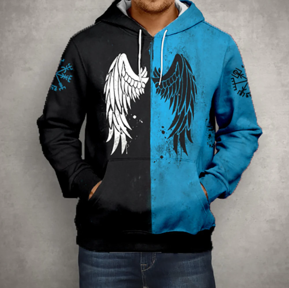 Ludek – luvtröja med dragkedja för herrar med vingar