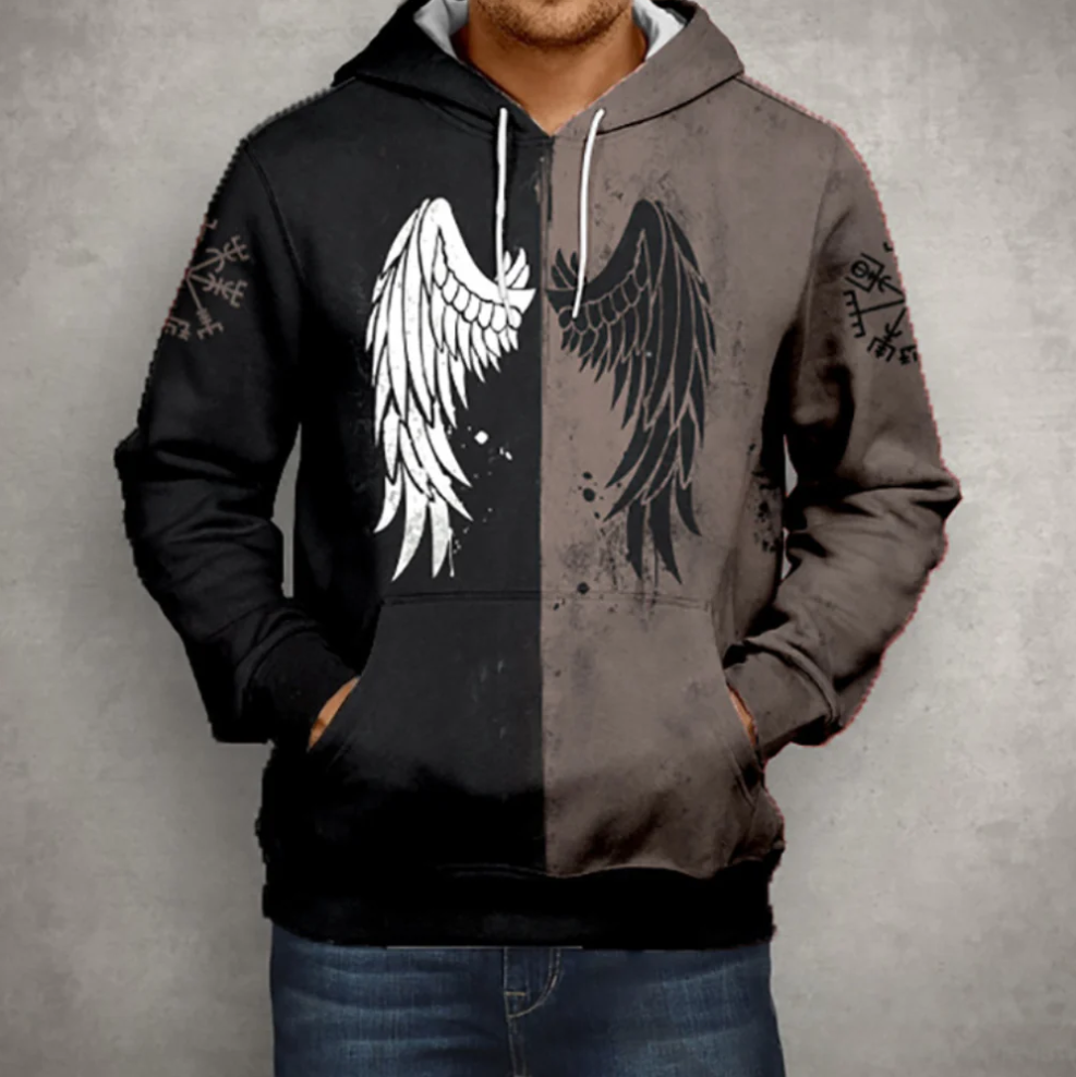 Ludek – luvtröja med dragkedja för herrar med vingar